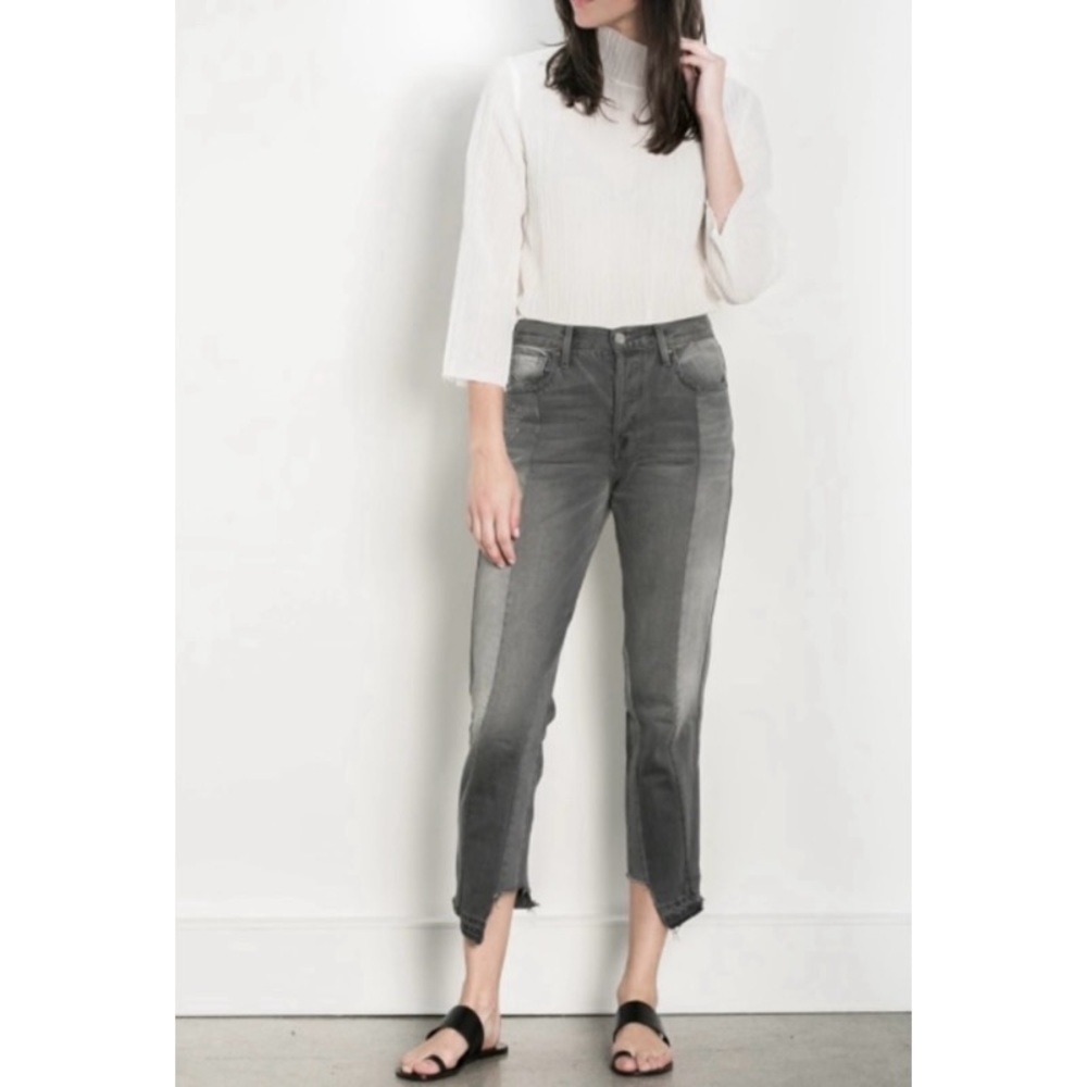 Frame Denim Nouveau Le Mix Crop Jeans in Ash Grey Mix 28